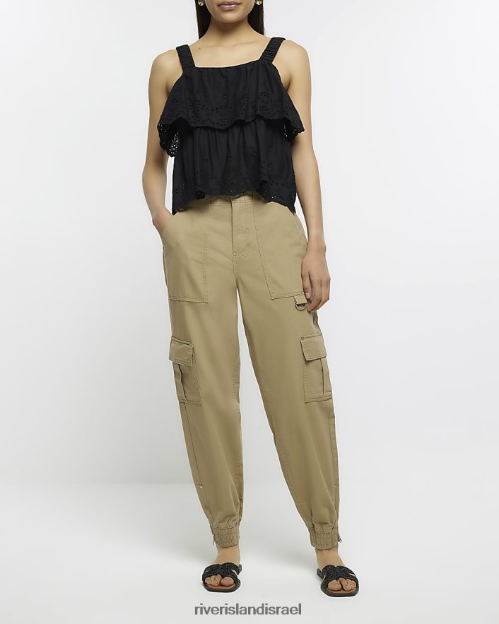 לבוש River Island מכנסי מטען בז' נשים BDZ4081787