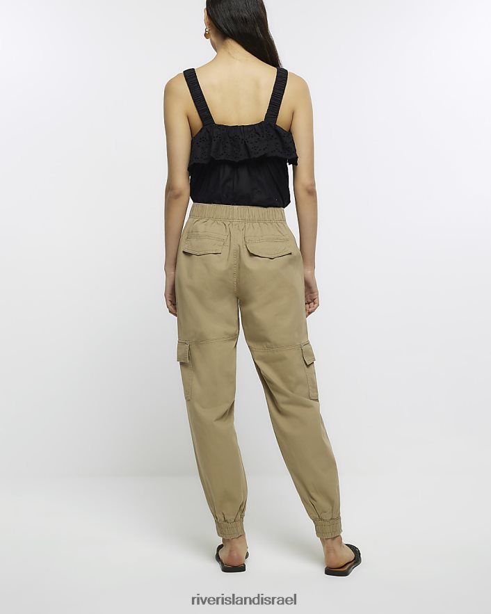 לבוש River Island מכנסי מטען בז' נשים BDZ4081787