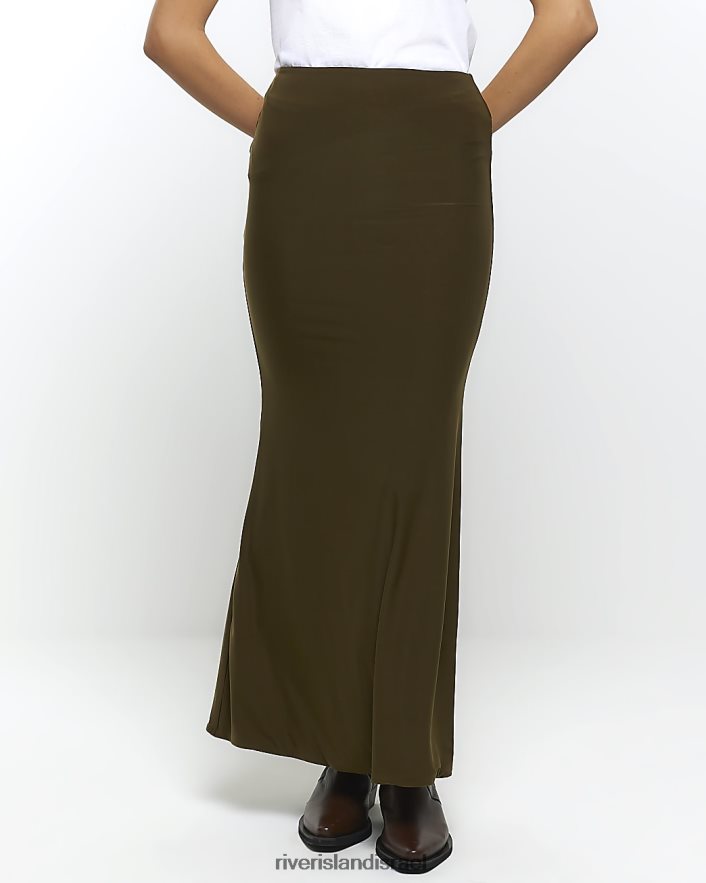 לבוש River Island חצאית מקסי בת ים חָקִי נשים BDZ408178