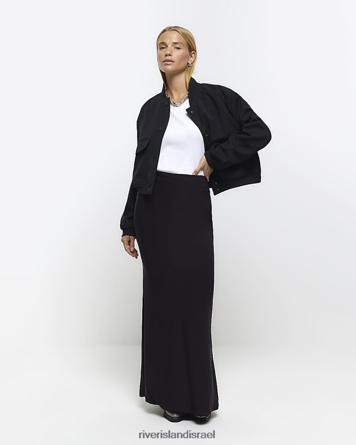 לבוש River Island חצאית מקסי בת ים שָׁחוֹר נשים BDZ408179