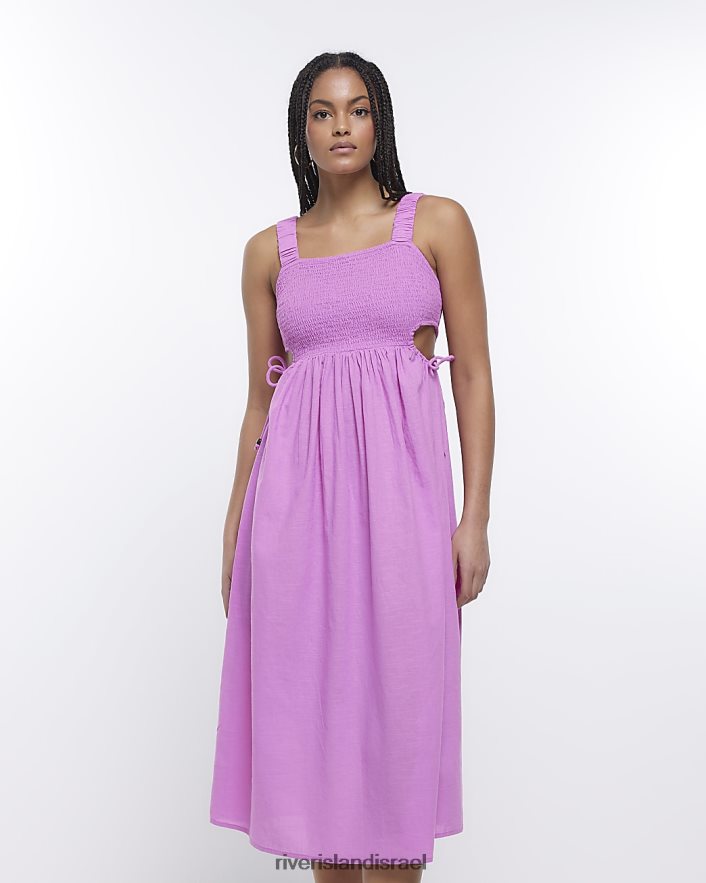 לבוש River Island שמלת מקסי מרומזת וָרוֹד נשים BDZ4081794