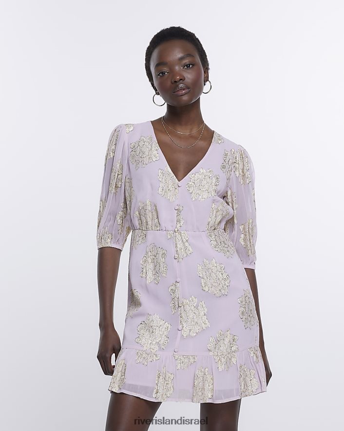 לבוש River Island שמלת מיני סקייטר שימר סָגוֹל נשים BDZ4081797