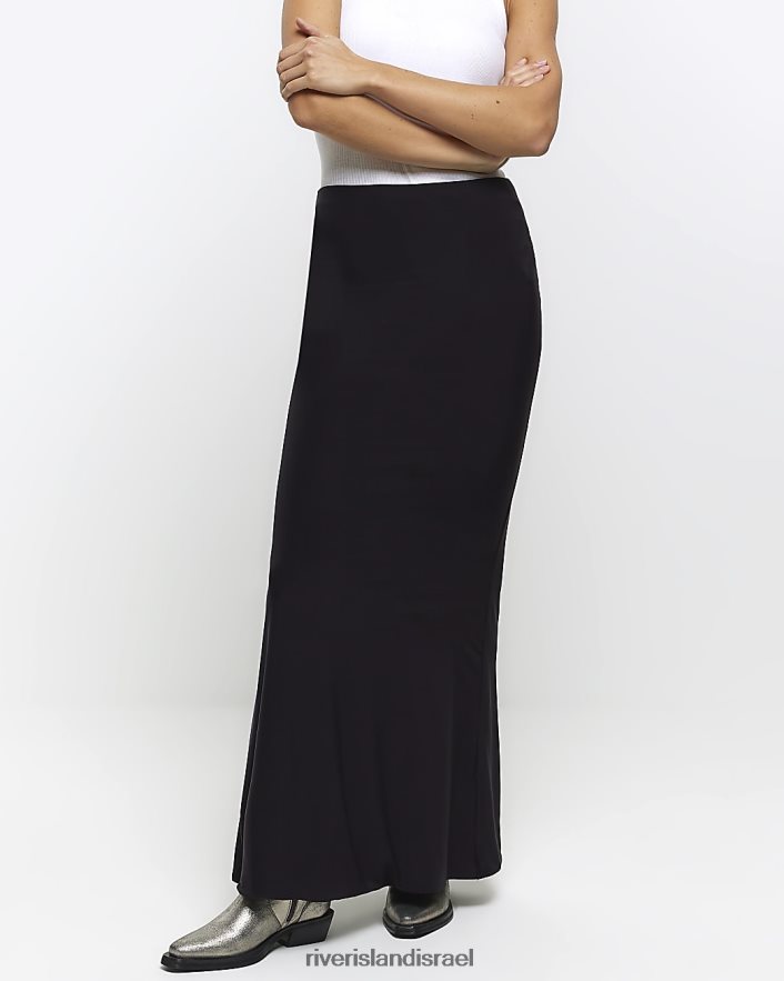 לבוש River Island חצאית מקסי בת ים שָׁחוֹר נשים BDZ408179