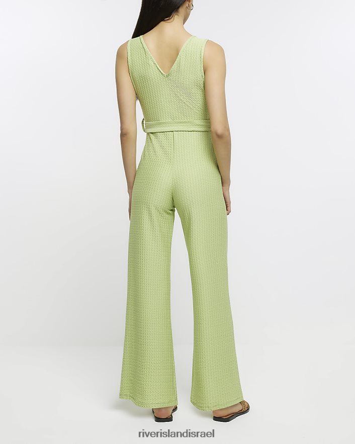 לבוש River Island סרבל התלקחות חגורה ירוק נשים BDZ4081800