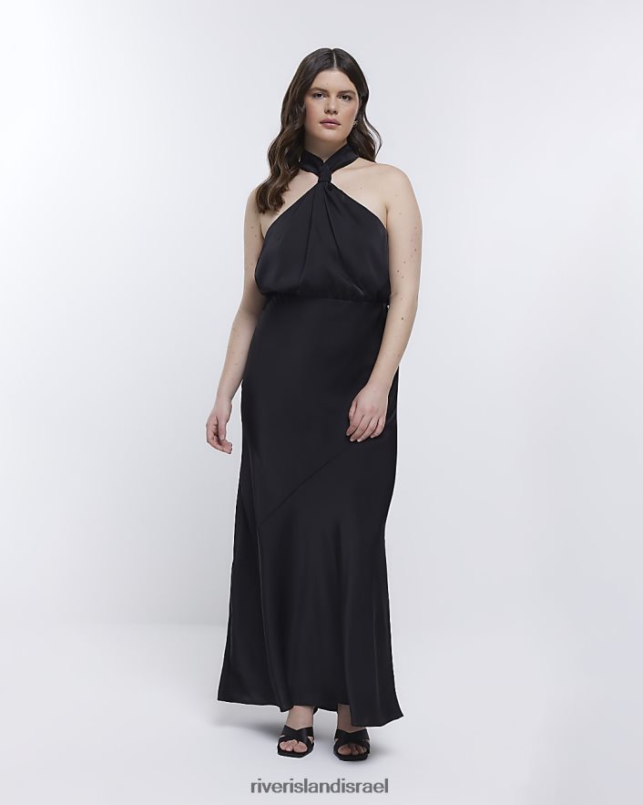 לבוש River Island שמלת מקסי שושבינה שָׁחוֹר נשים BDZ4081813