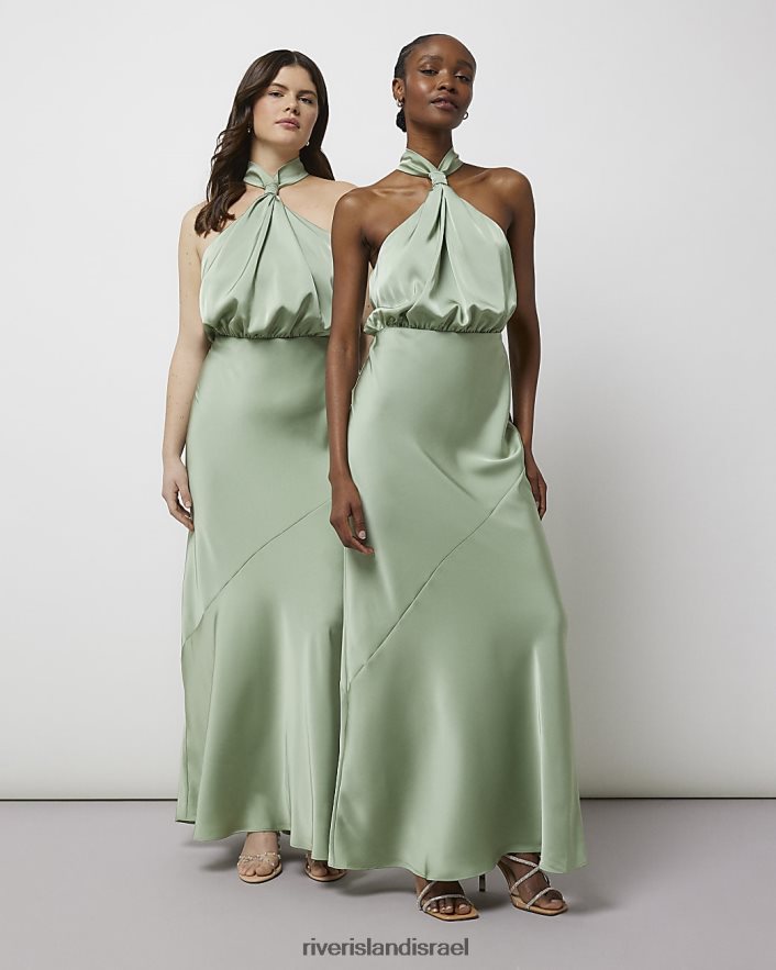 לבוש River Island שמלת מקסי שושבינה ירוק נשים BDZ4081815