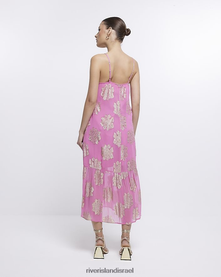 לבוש River Island שמלת מקסי נקודתית וָרוֹד נשים BDZ4081836
