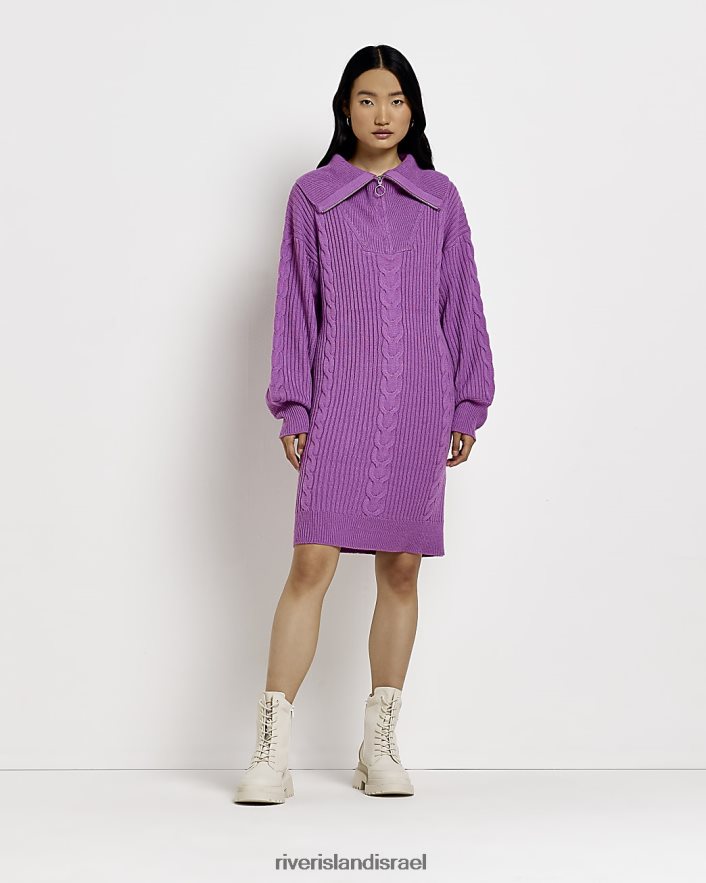 לבוש River Island שמלת מיני מגשר עם חצי רוכסן סָגוֹל נשים BDZ4081839