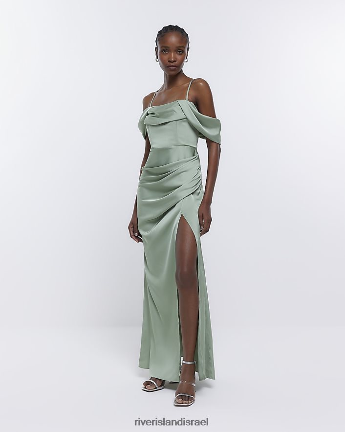 לבוש River Island שמלת מקסי של שושבינה ברדו ירוק נשים BDZ4081844