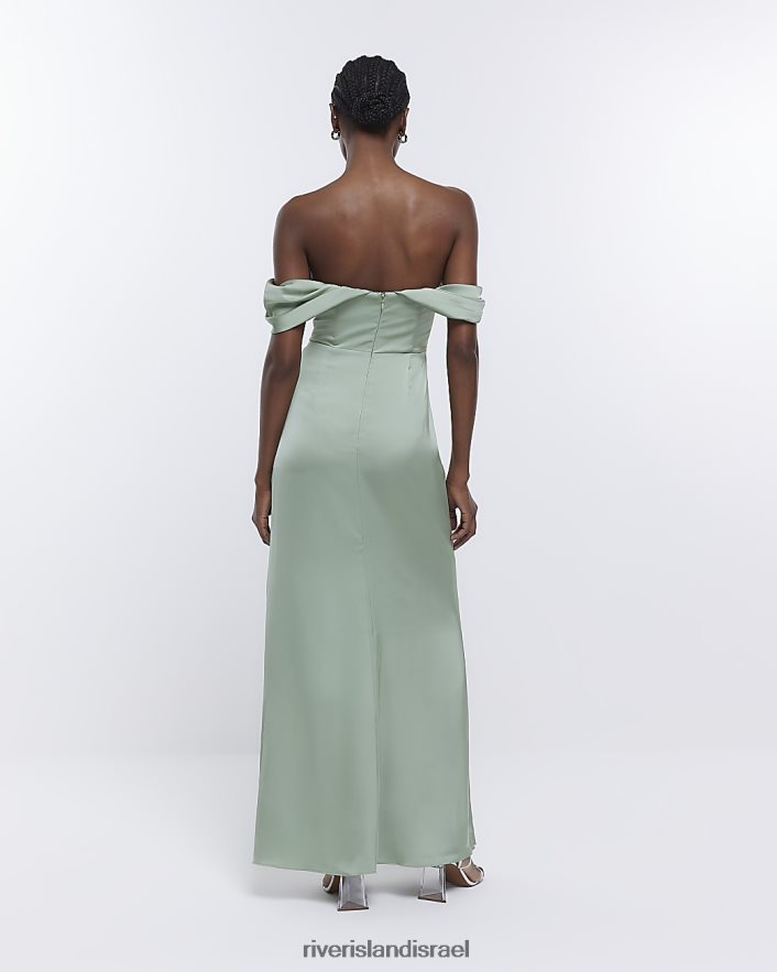 לבוש River Island שמלת מקסי של שושבינה ברדו ירוק נשים BDZ4081844