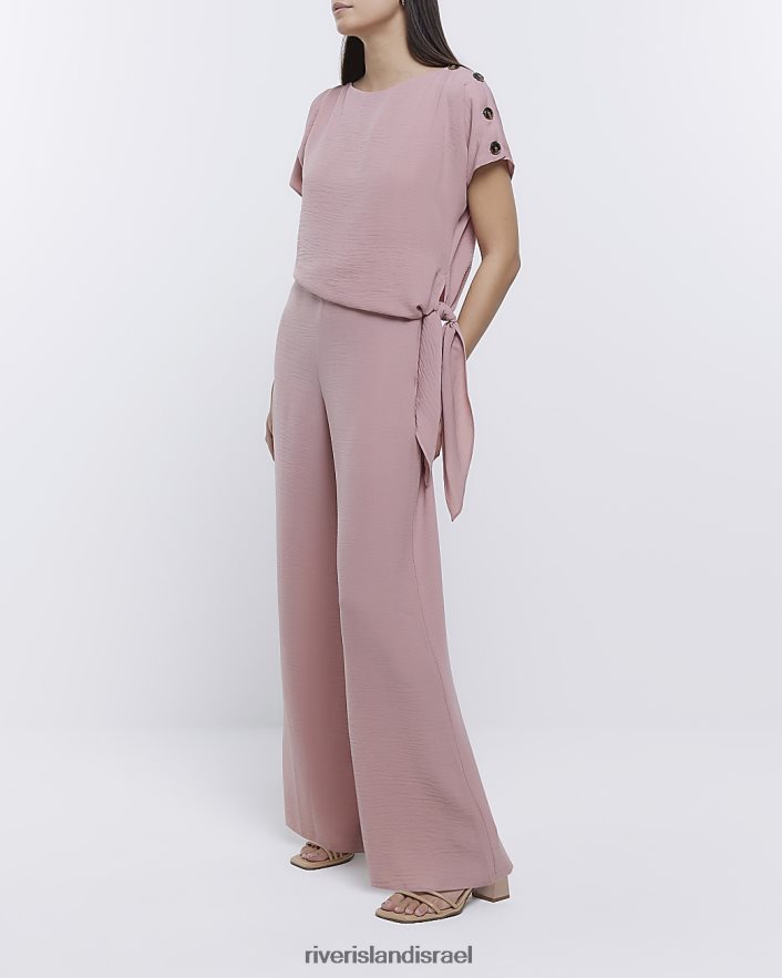 לבוש River Island סרבל עוטף כפתורים וָרוֹד נשים BDZ4081859