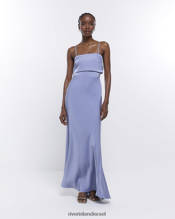 לבוש River Island שמלת מקסי בנד שושבינה כְּחוֹל נשים BDZ4081869