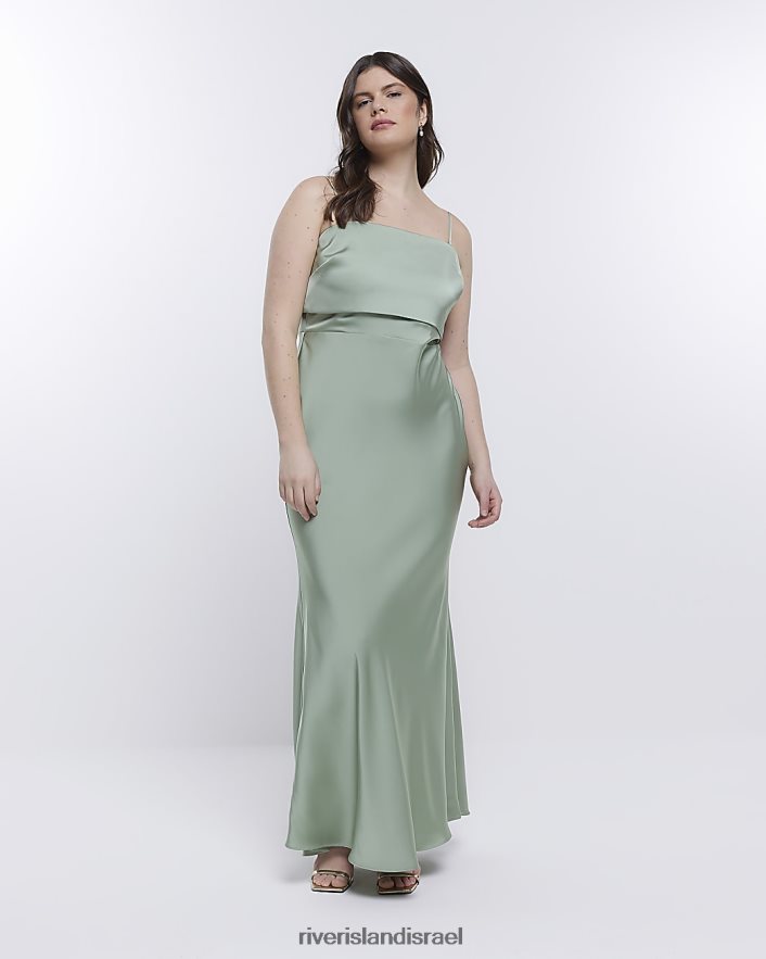 לבוש River Island שמלת מקסי בנד שושבינה ירוק נשים BDZ4081871
