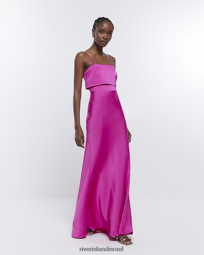 לבוש River Island שמלת מקסי בנד שושבינה וָרוֹד נשים BDZ4081872