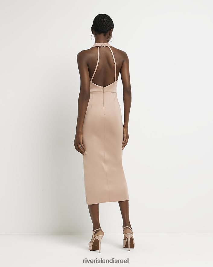 לבוש River Island שמלת מידי עם צווארון קולר גָמָל נשים BDZ4081912