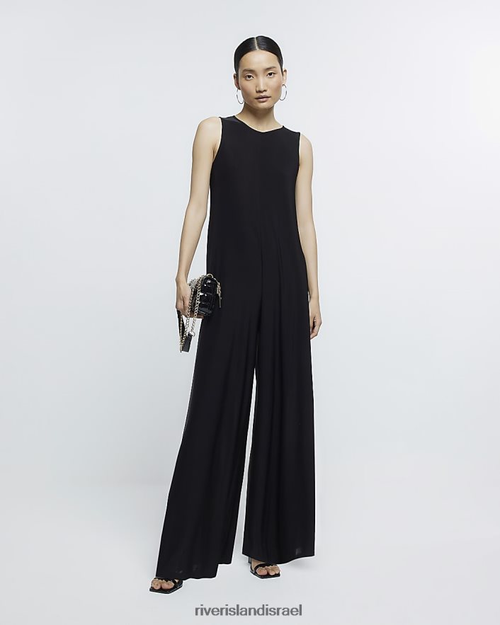 לבוש River Island סרבל רגליים רחבות שָׁחוֹר נשים BDZ4081918