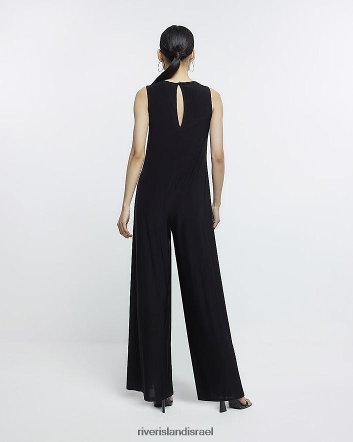 לבוש River Island סרבל רגליים רחבות שָׁחוֹר נשים BDZ4081918