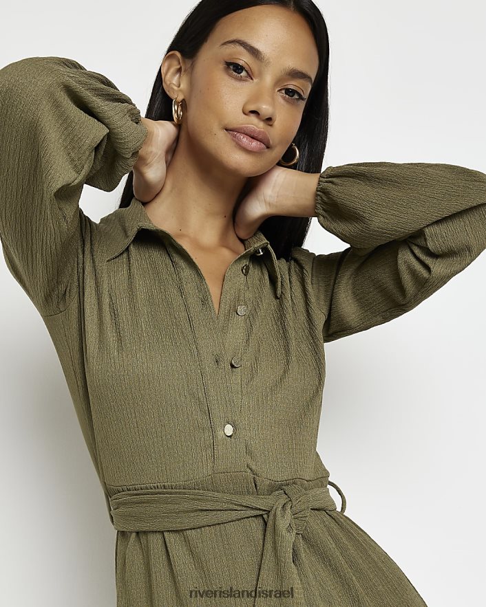 לבוש River Island שמלת חולצת מידי עם שרוולים ארוכים חָקִי נשים BDZ4081921