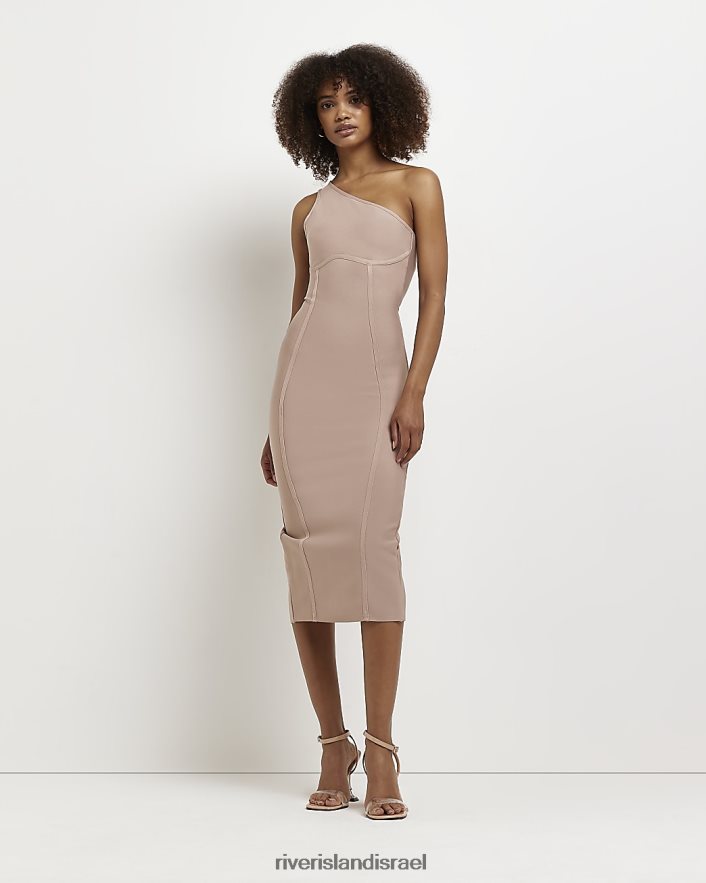 לבוש River Island שמלת מידי כתף אחת אֶבֶן נשים BDZ4081931