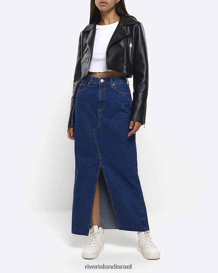 לבוש River Island חצאית מקסי מכפלת מפוצלת כְּחוֹל נשים BDZ408197