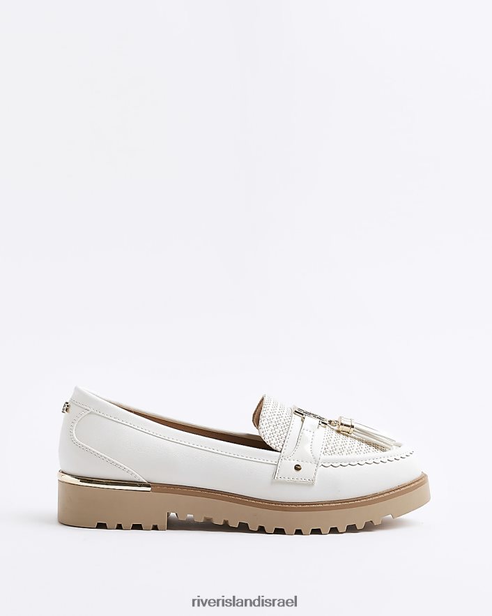 הַנעָלָה River Island כיכרות פירטי ציצית קרם נשים BDZ4081991