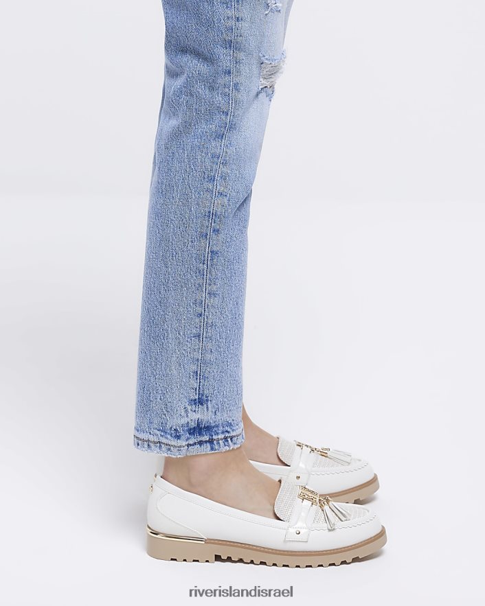 הַנעָלָה River Island כיכרות פירטי ציצית קרם נשים BDZ4081991