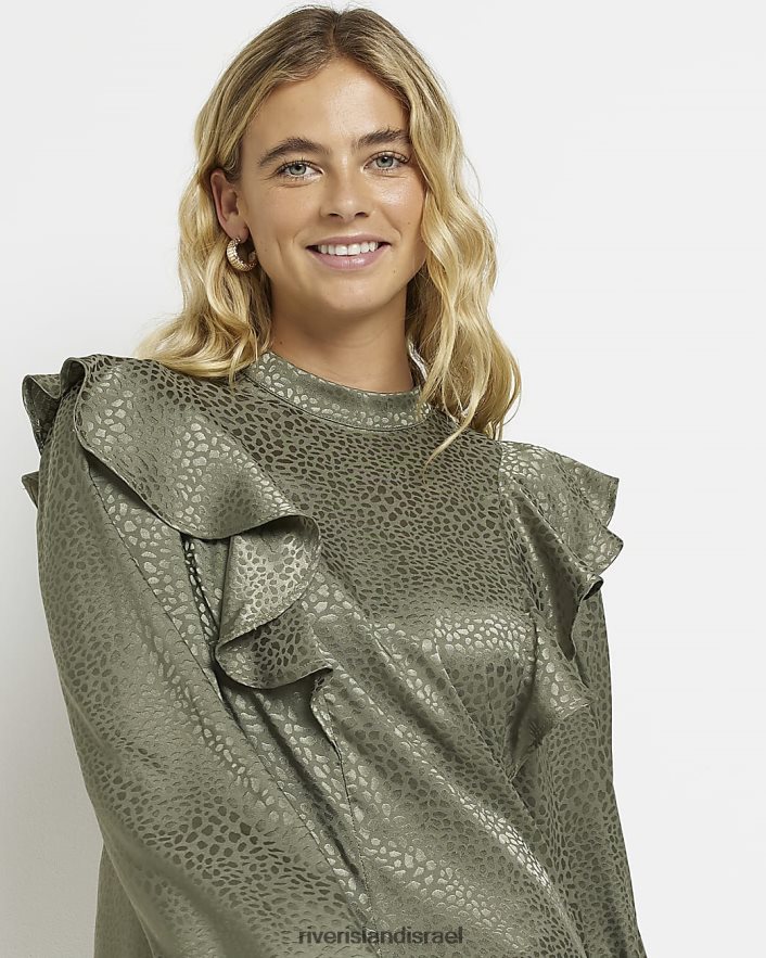 לבוש River Island שמלת מיני ג'קארד פריל משמרת חָקִי נשים BDZ4082000