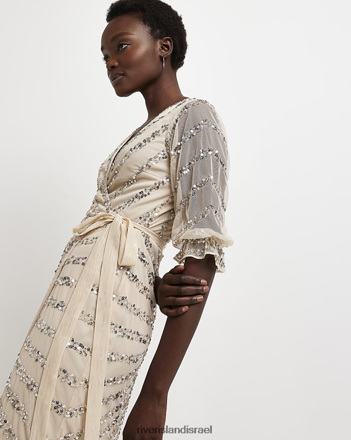 לבוש River Island שמלת מקסי עוטפת נצנצים וָרוֹד נשים BDZ4082035