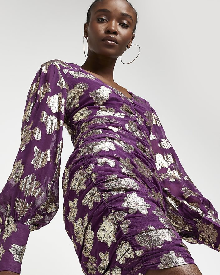 לבוש River Island שמלת מיני בודקון מרופטת סָגוֹל נשים BDZ4082040