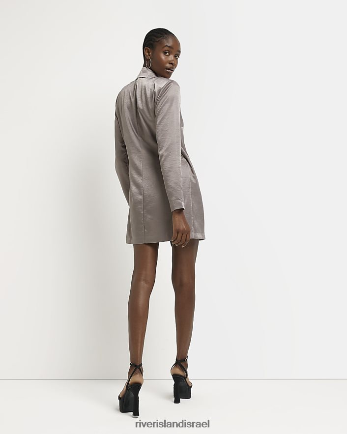 לבוש River Island שמלת בלייזר מיני סאטן בְּרוֹנזָה נשים BDZ4082043