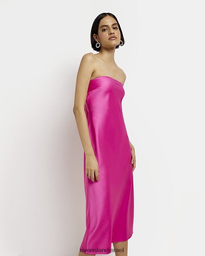 לבוש River Island שמלת מידי בנד סאטן וָרוֹד נשים BDZ4082068