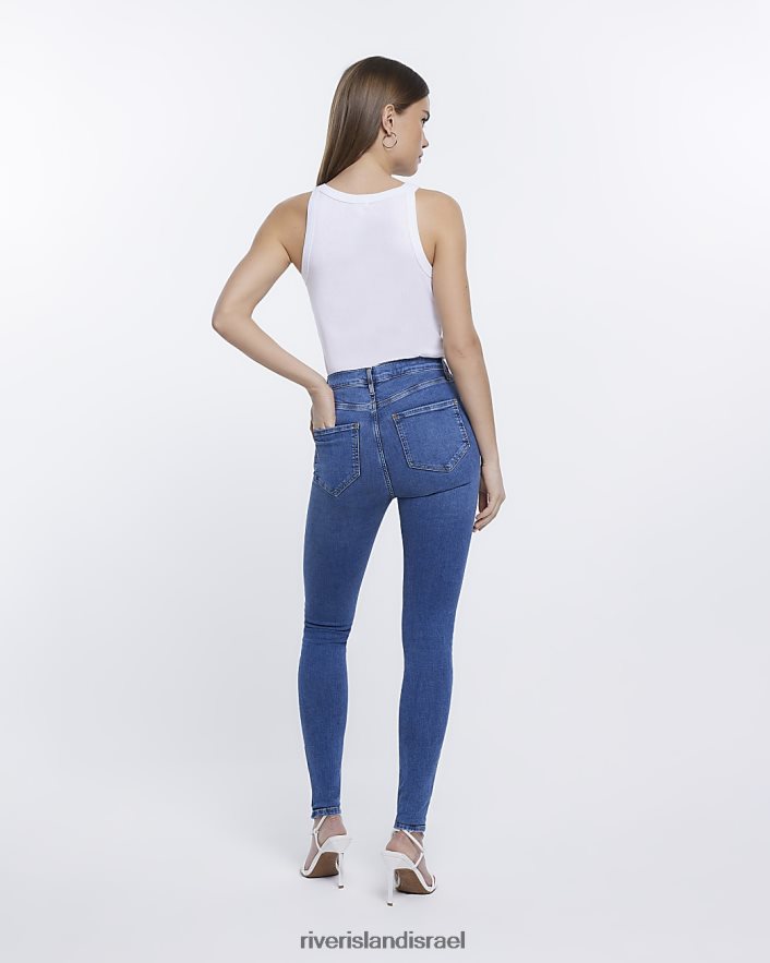 לבוש River Island אניג'ינג בגזרה גבוהה כְּחוֹל נשים BDZ4082074