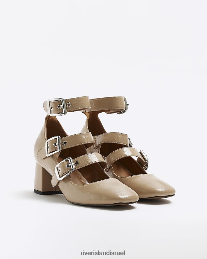 הַנעָלָה River Island נעלי עקב אבזם בז' נשים BDZ408209