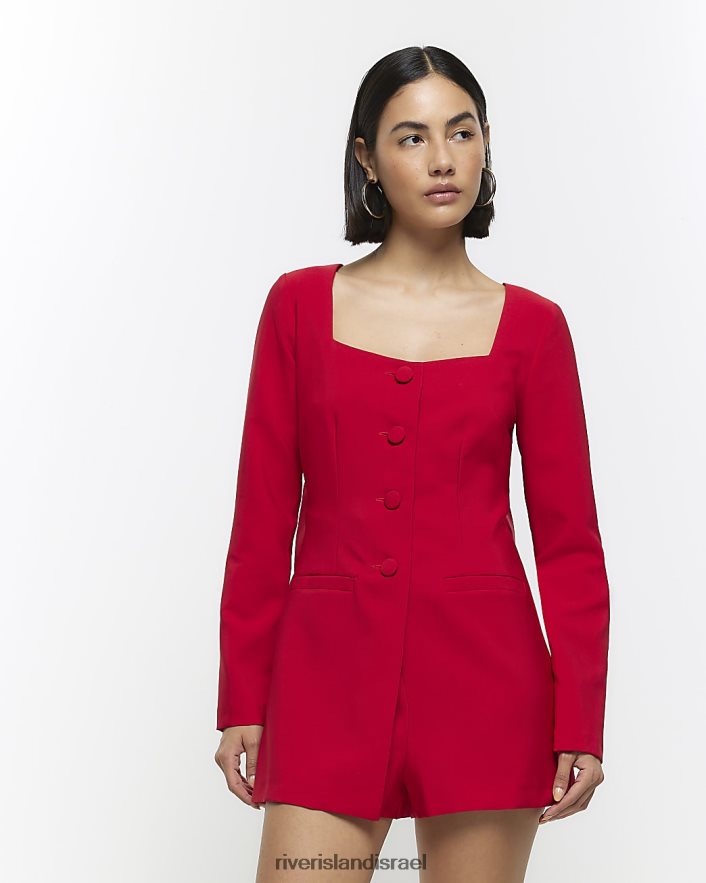 לבוש River Island חליפת משחק בלייזר עם קשת אָדוֹם נשים BDZ40821