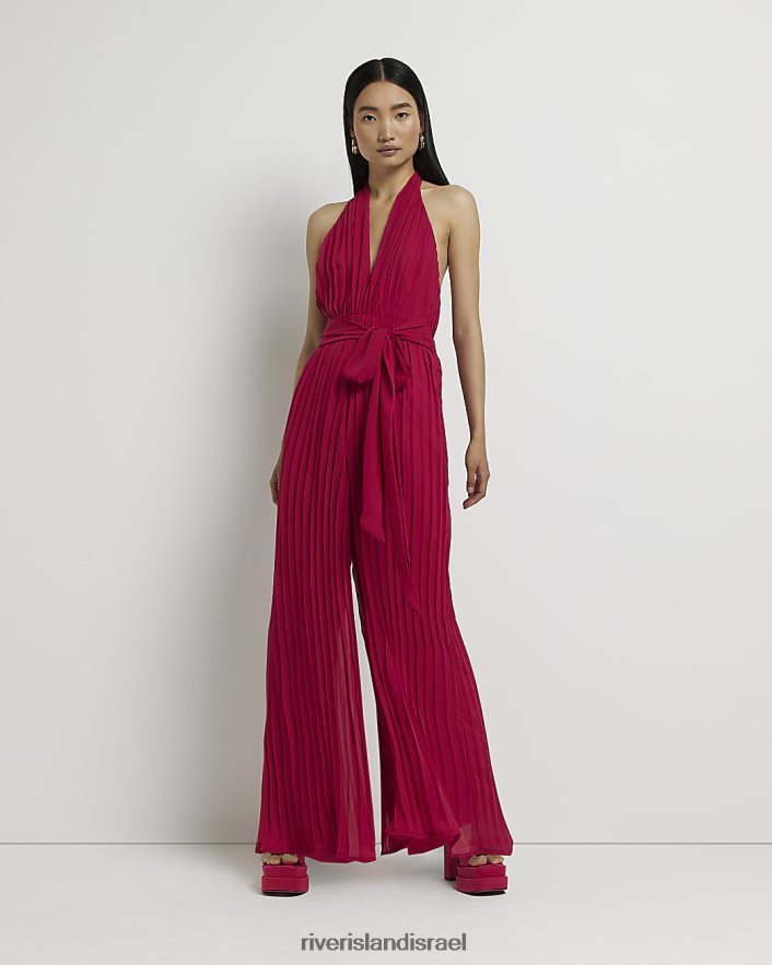 לבוש River Island סרבל רחב עם צווארון גב וָרוֹד נשים BDZ4082109