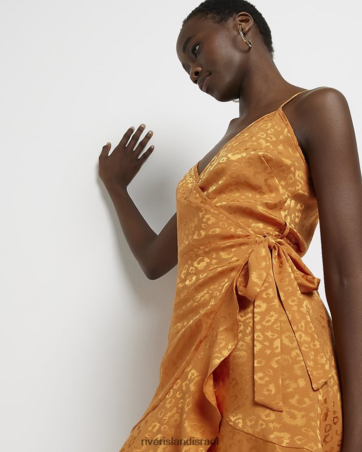 לבוש River Island שמלת מיני סאטן בהדפס בעלי חיים תפוז נשים BDZ4082135