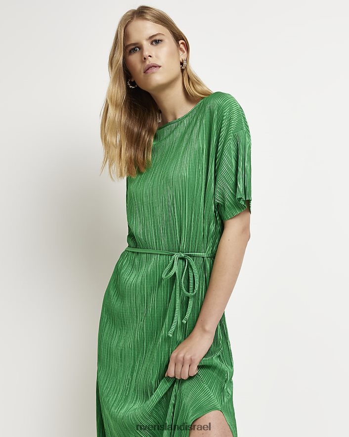 לבוש River Island שמלת מידי של חולצת טריקו ירוק נשים BDZ4082150