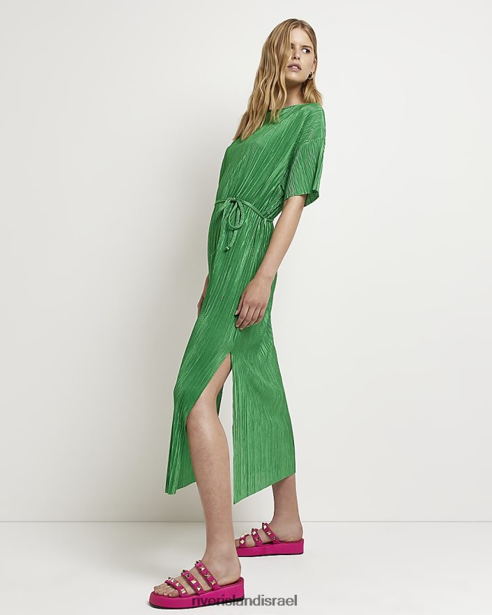 לבוש River Island שמלת מידי של חולצת טריקו ירוק נשים BDZ4082150