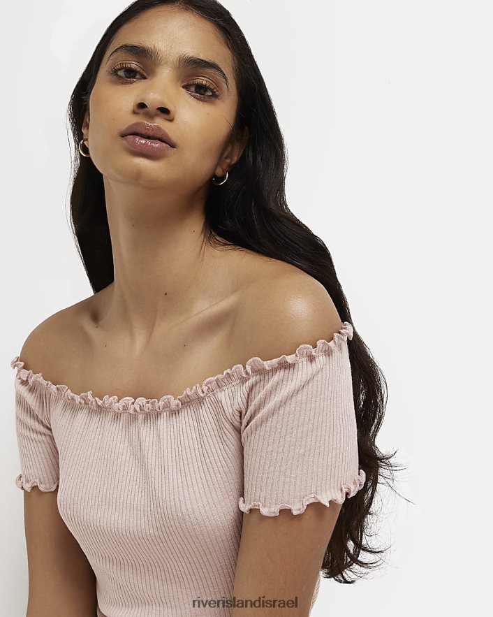 לבוש River Island שמלת מיני ברדו בודוקון וָרוֹד נשים BDZ4082157