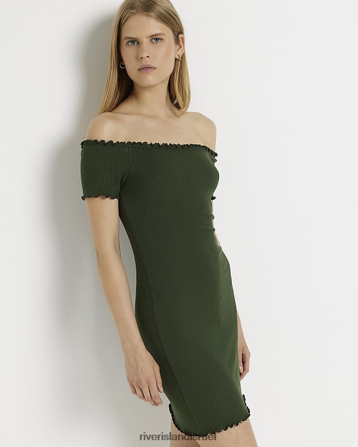 לבוש River Island שמלת מיני ברדו בודוקון חָקִי נשים BDZ4082159