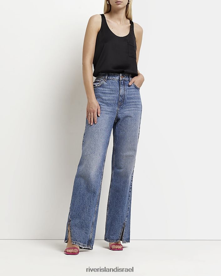 לבוש River Island עליונית אפוד סאטן שָׁחוֹר נשים BDZ4082168