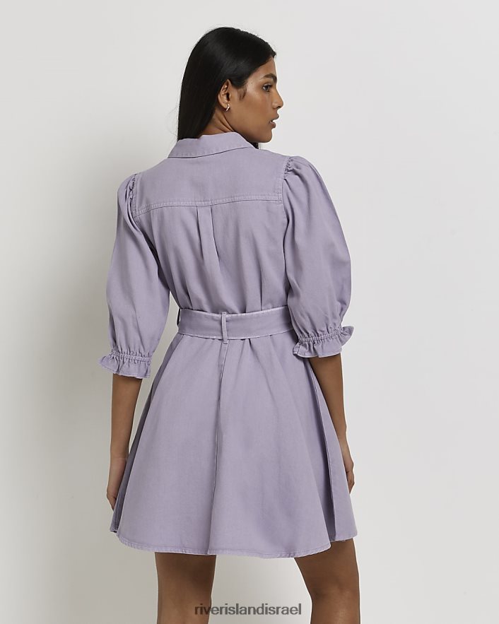 לבוש River Island שמלת מיני חולצת ג'ינס סָגוֹל נשים BDZ4082185