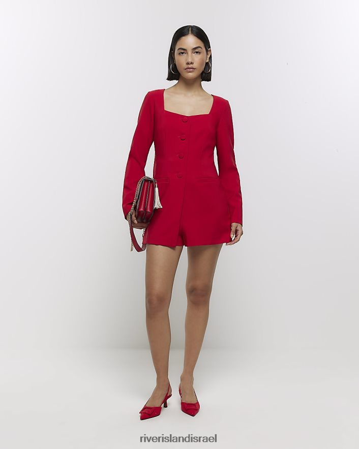 לבוש River Island חליפת משחק בלייזר עם קשת אָדוֹם נשים BDZ40821