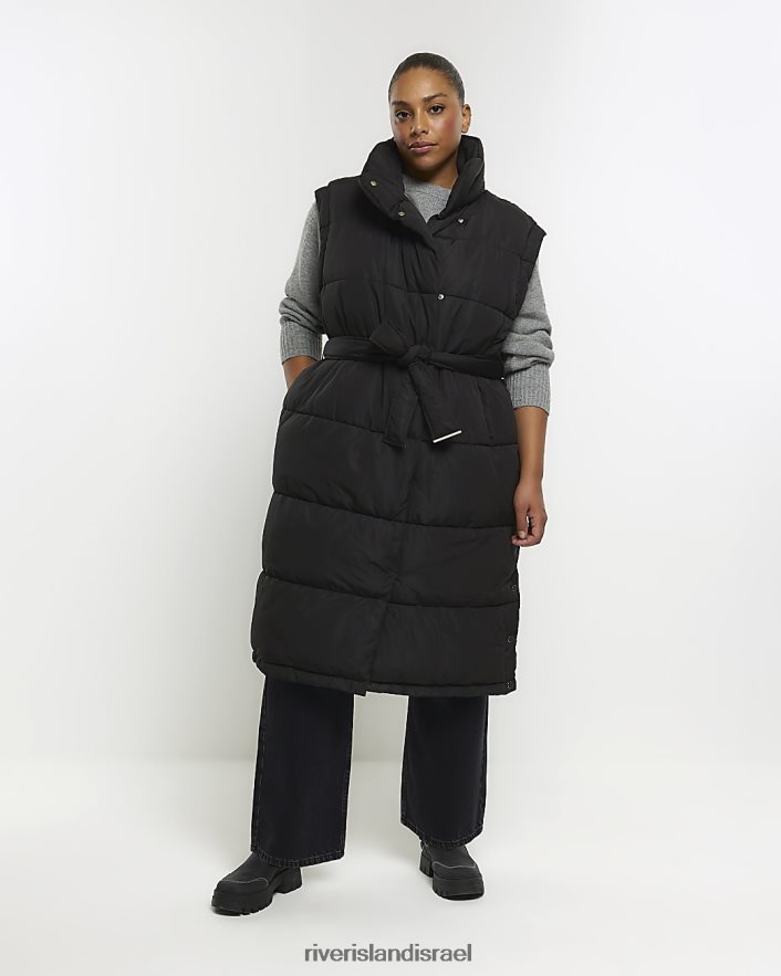 לבוש River Island פלוס גבעת קו ארוך חגורה שָׁחוֹר נשים BDZ4082209