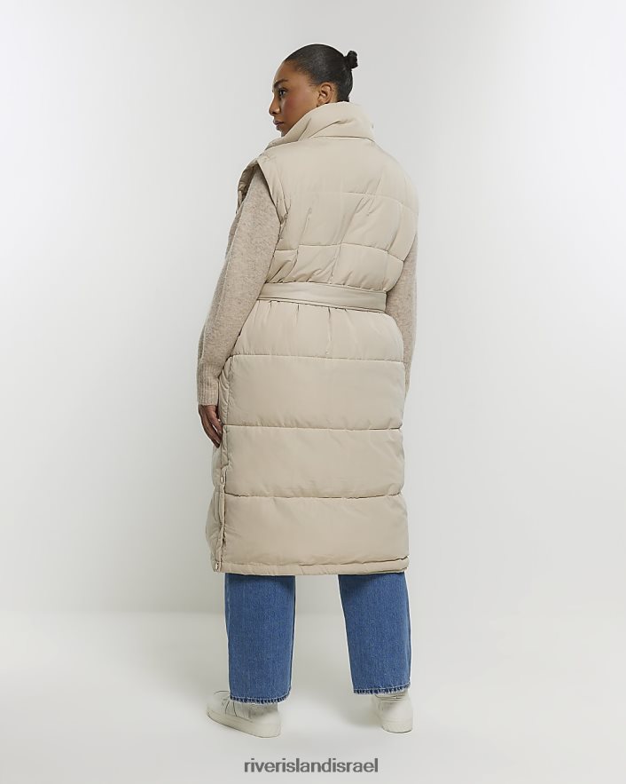 לבוש River Island פלוס גבעת קו ארוך חגורה בז' נשים BDZ4082210