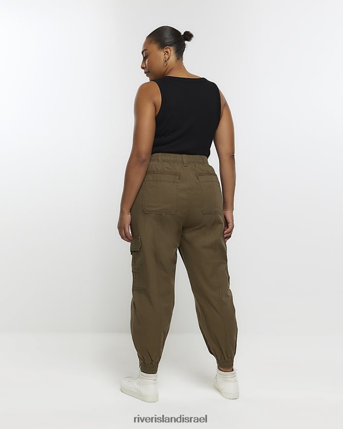 לבוש River Island בתוספת מכנסי מטען עם חפת עם רוכסן חָקִי נשים BDZ4082214