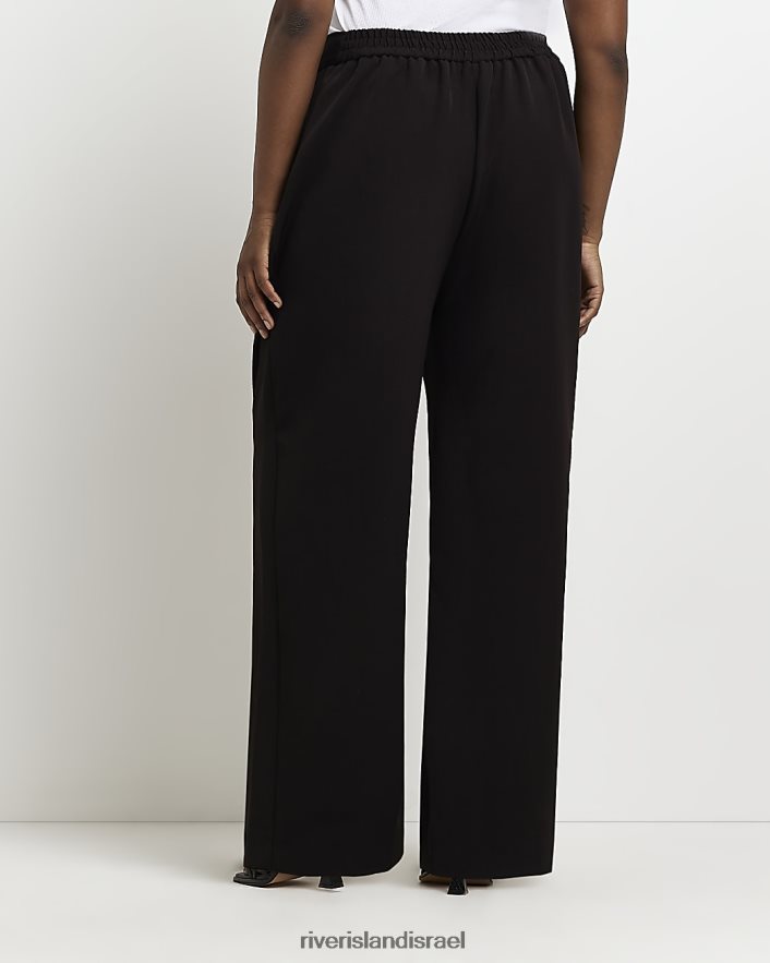 לבוש River Island בתוספת מכנסיים רחבים עם קפלים שָׁחוֹר נשים BDZ4082242