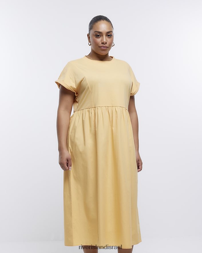 לבוש River Island בתוספת שמלת מידי של חולצת פופלין תפוז נשים BDZ4082246