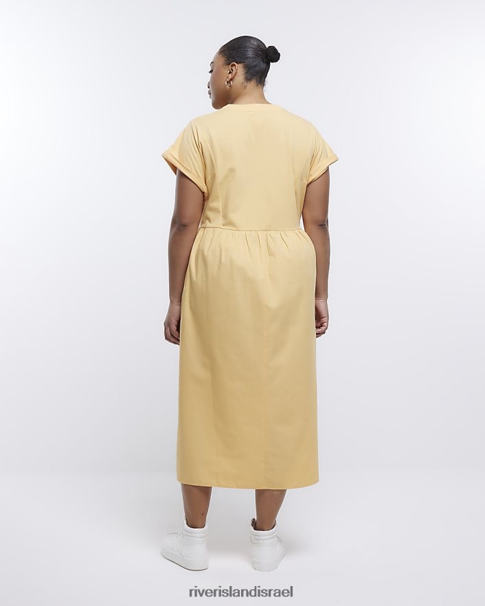 לבוש River Island בתוספת שמלת מידי של חולצת פופלין תפוז נשים BDZ4082246