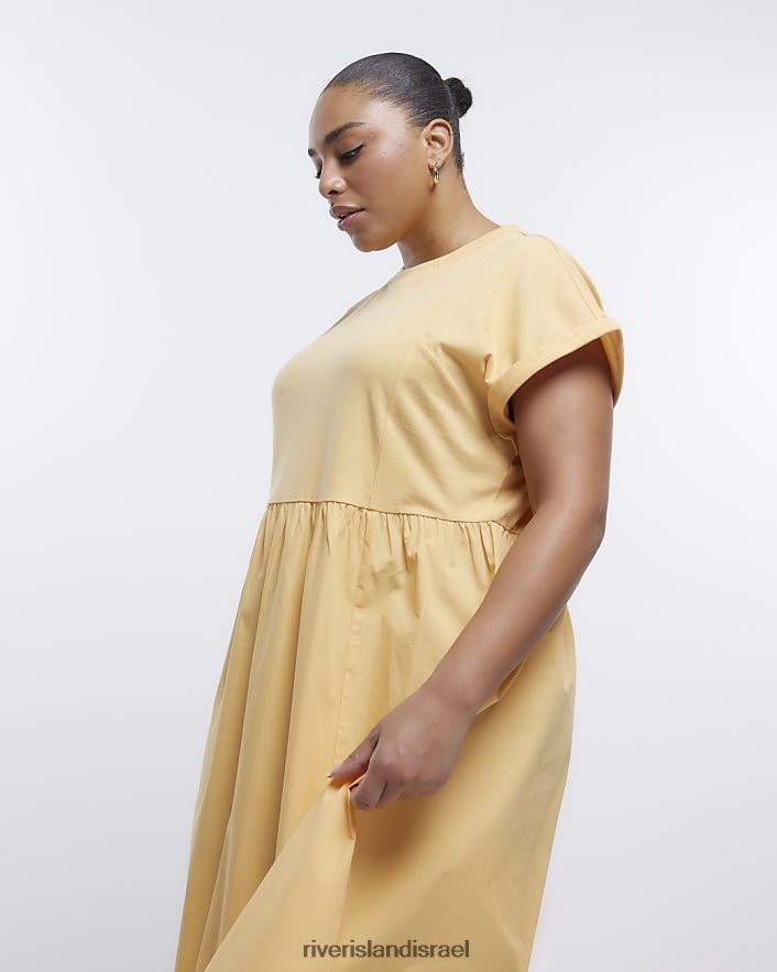 לבוש River Island בתוספת שמלת מידי של חולצת פופלין תפוז נשים BDZ4082246